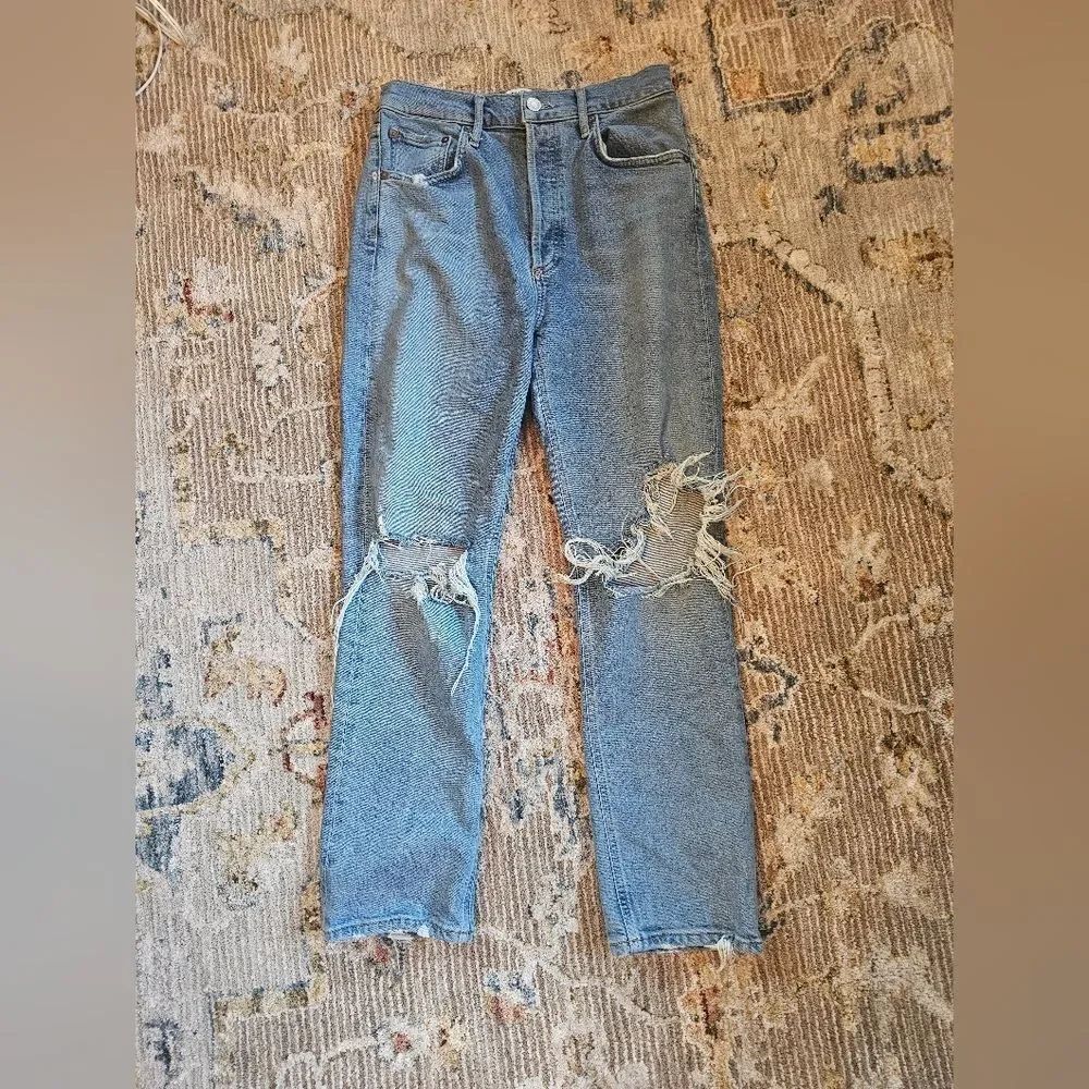 Agolde distressed ankle jeans sz 27 with 26" inseam and buttonfly